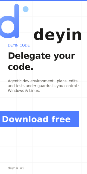 Deyin Code banner — Half page · light