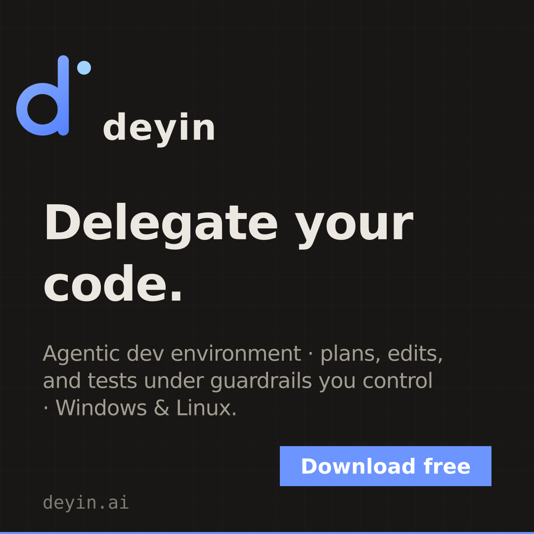 Deyin Code banner — Social square · dark