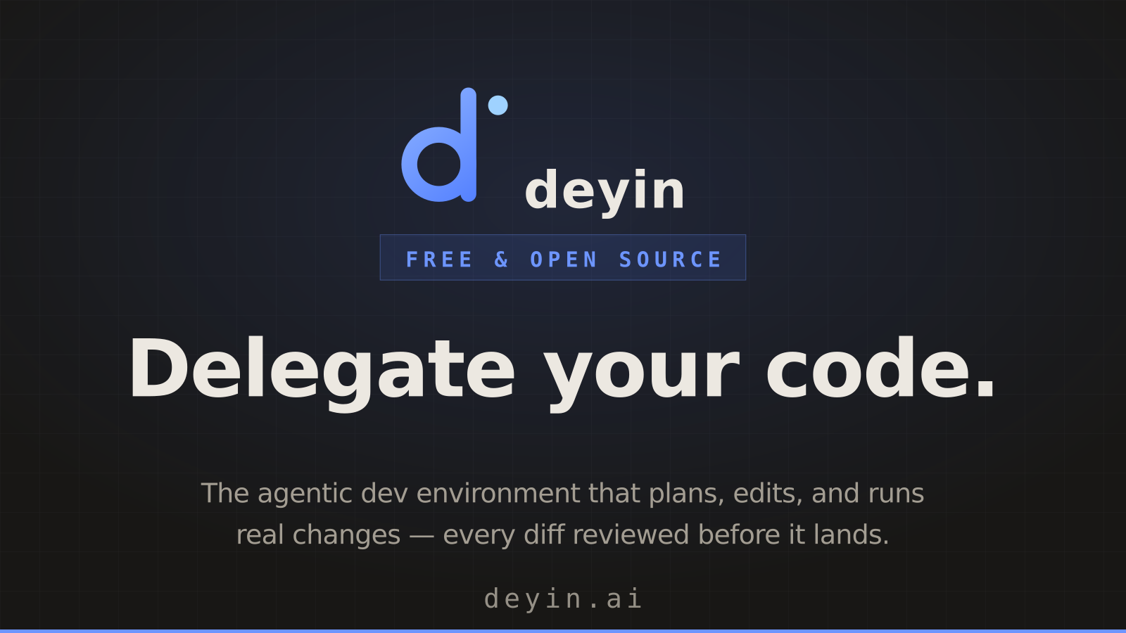 Deyin Code banner — X/Twitter large card